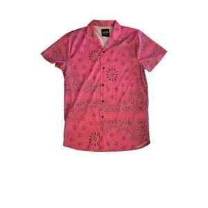 BOOHOO MAN BANDANA PRINT BUTTON UP
